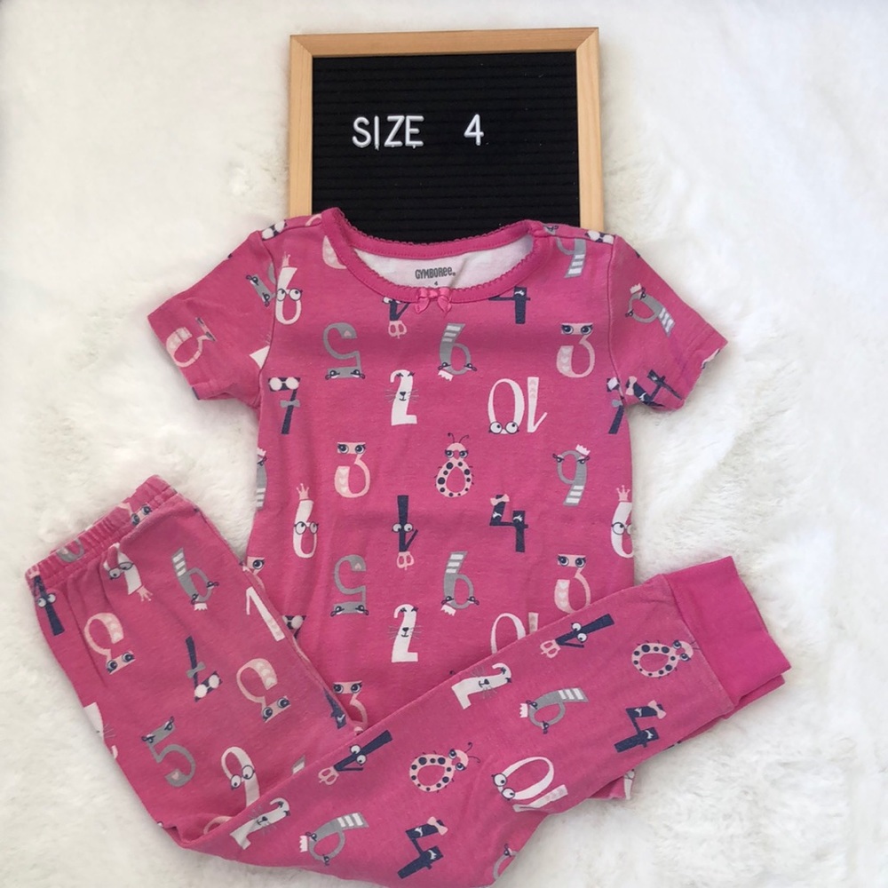 Gymboree short sleeve cotton number pj set size 4